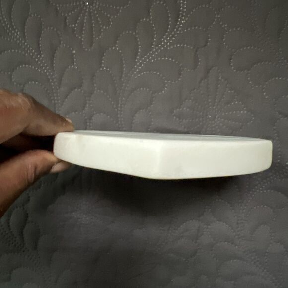 Heart Paper Weight White Love Heart Marble Stone Heart Coaster Home Accent Decor - Picture 4 of 4